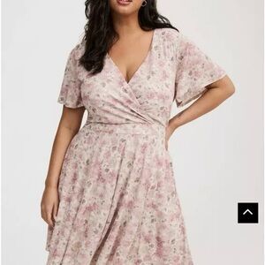 Torrid Surplice Flutter Sleeve Mini Dress